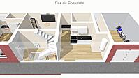 projection 3 D maison 4 niveaux